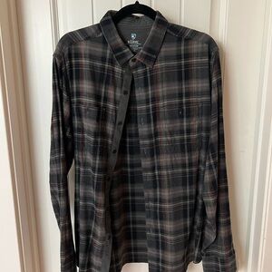 KUHL Men's Plaid Shirt - Black and Gray